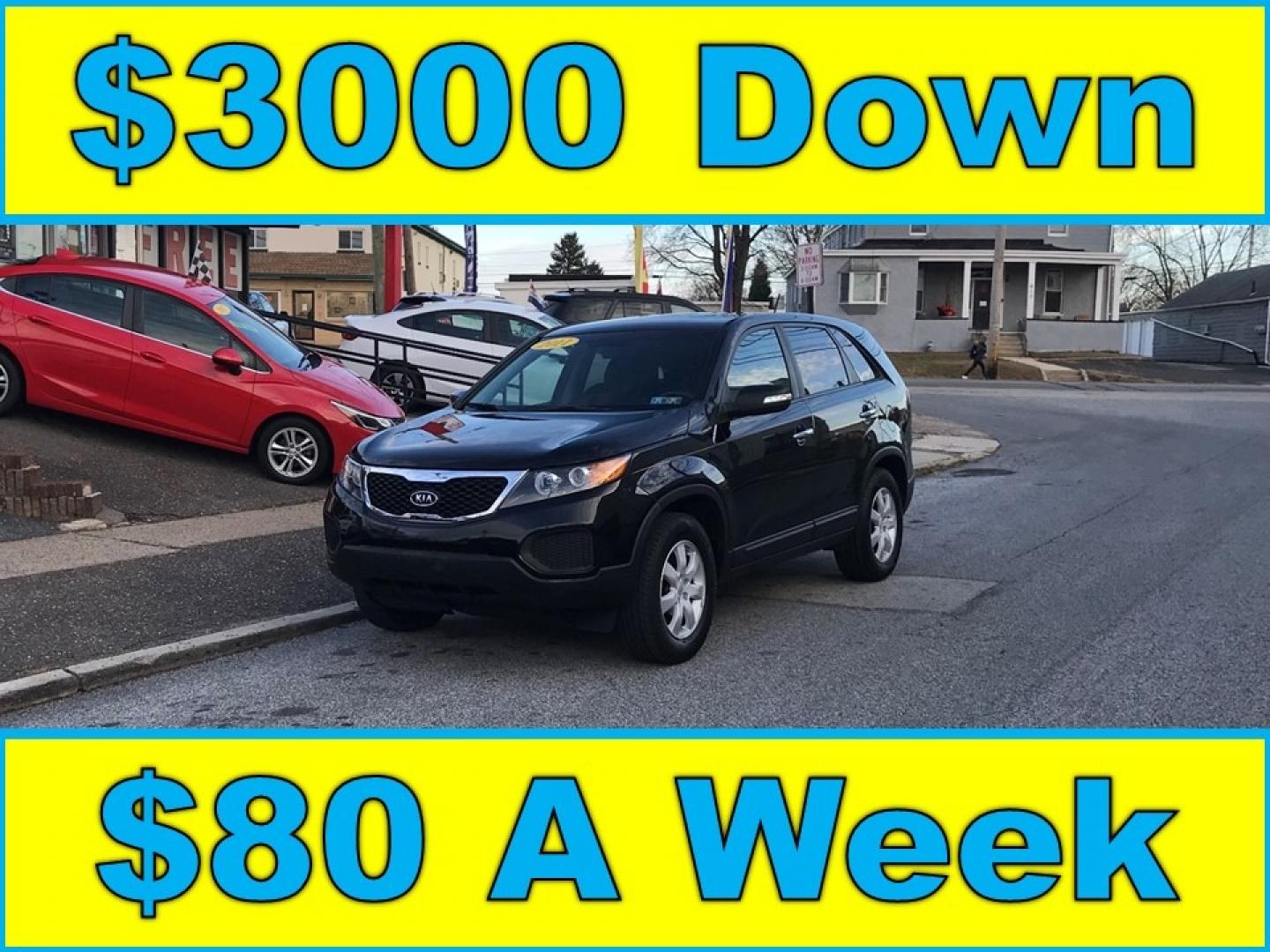 2011 Black /Gray Kia Sorento LX (5XYKT3A10BG) with an 2.4 V4 engine, Automatic transmission, located at 577 Chester Pike, Prospect Park, PA, 19076, (610) 237-1015, 39.886154, -75.302338 - Photo#0